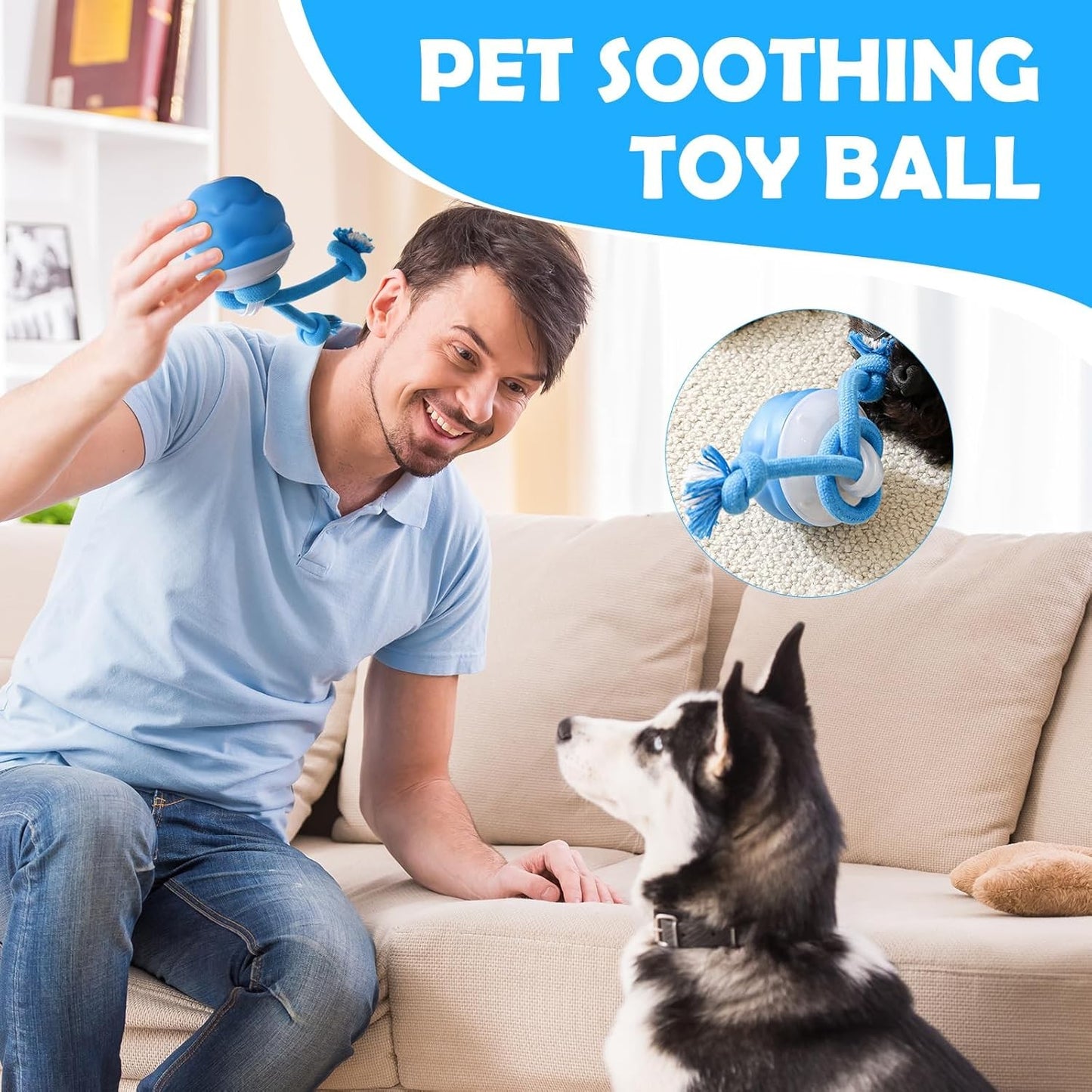 Interactive Dog Ball for Medium/Large Dogs, Automatic Moving Toy Wicked Ball