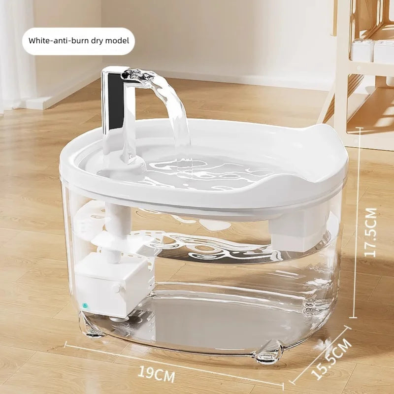 Automatic Cat Water Fountain with Filter | Silent Circulating Pet Water Dispenser | Anti-Dry Burning