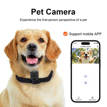 MD38 Pet Camera Magnetic Body Cam 1080P HD 120° Wide Angle 210 Min Recording 700Mah Loop Video for Dog Cat First Person View New